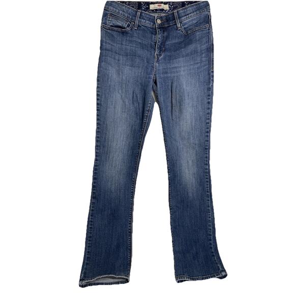 Levis Jeans 525 Perfect Waist Stretch Straight Leg Women's 6M Dark Wash Blue - Picture 1 of 4